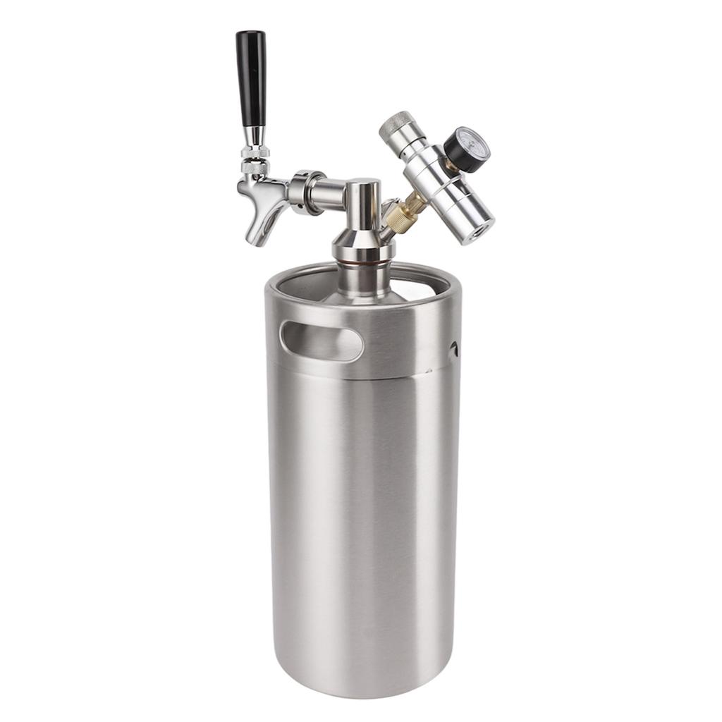 Butoi de bere Growler 3.6L din oțel inoxidabil Keg 60PSI Gauge Keg Robinet Sistem de dozare acasă cu operare ușoară