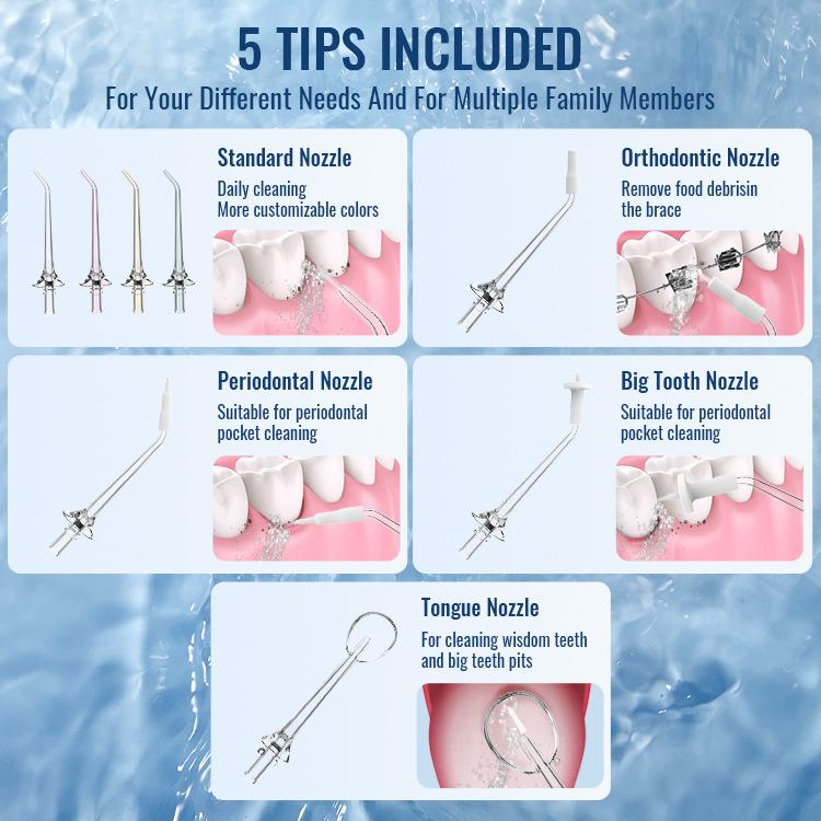 New Electric Dental Flusher High Frequency Pulse Household Cleaning Oral Whitening Dental Cleaner Portable Water Floss