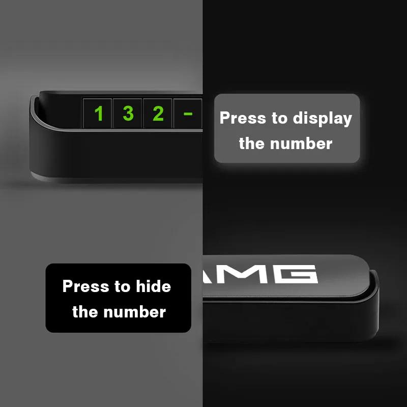 AABID1 Car Temporary Parking Card Phone Number Card Plate Caps Car Accessories For Mercedes Benz AMG W204 W213 W205 W211 W212 W176