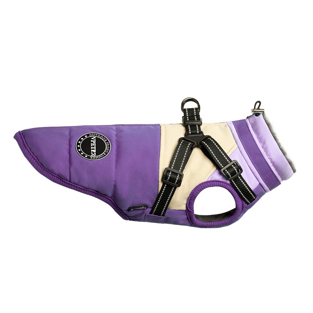 Dog Clothes Small Dog With Traction Buckle Thick Coat Winter Clothing Warm Pet Clothes Dog Cotton Coat Schnauzer