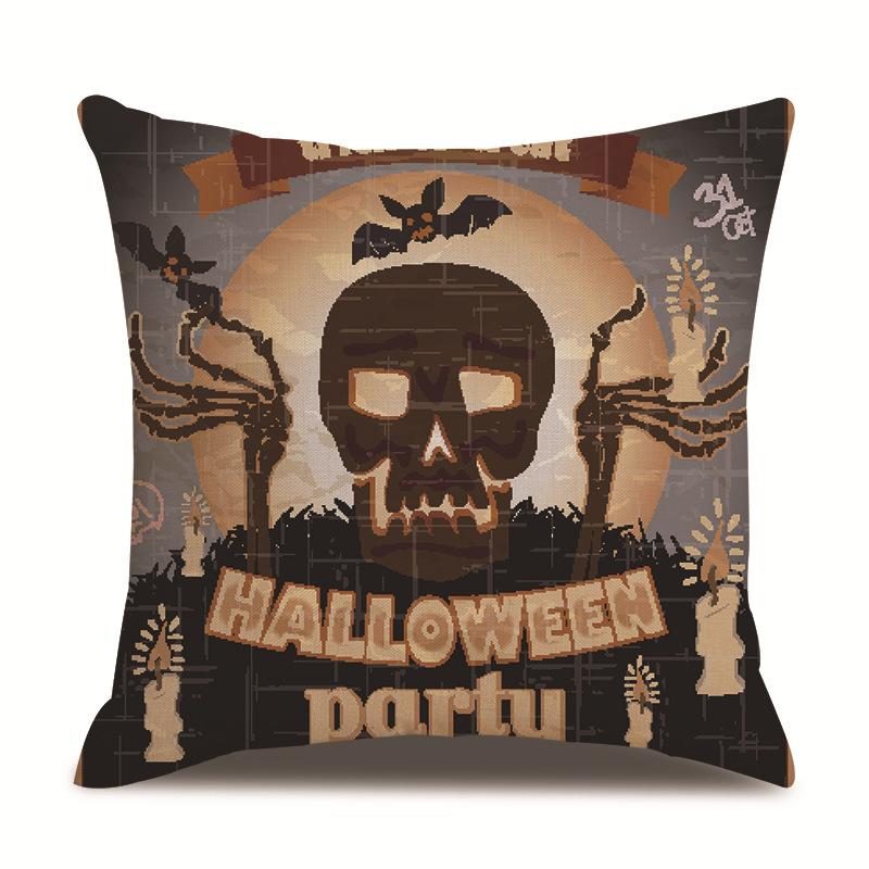 Halloween Linen Pillow Cover Printed Pillow Cover