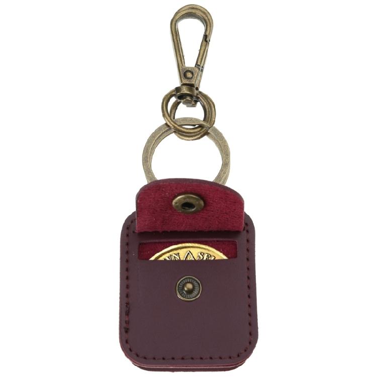 Leather Ring Holder With Keyring Attachment Compact Leather Ring Bag with Keyring for Necklace and Ring Storage