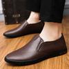 fashion 2024 Men Leather Shoes Moccasins Men's Sneakers Slip On Men Lazy Shoes Lightweight Loafers Male Breathable Outdoor Walking Shoes