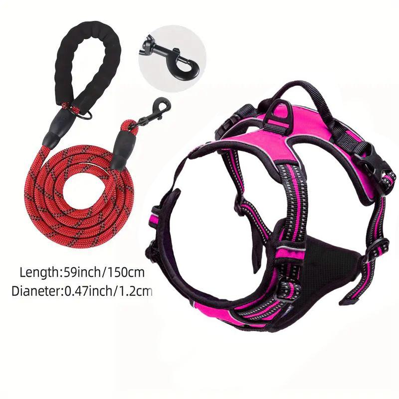 Service Dog Harness Front Clip Heavy Duty Reflective Easy Control Handle For Large Dog Walking Easy To Control For Small Medium