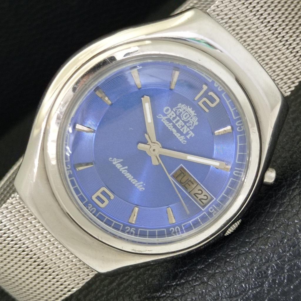 

ВИНТАЖНЫЕ МУЖСКИЕ ЧАСЫ ORIENT AUTOMATIC 46941 ЯПОНИЯ С СИНИМ ЦИФЕРБЛАТОМ a700655-5 R204-a700655