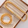 High Quality 10Mm Retro Premium Mermaid Ji Gold Artificial Crystal Pearl Necklace Clavicle Chain