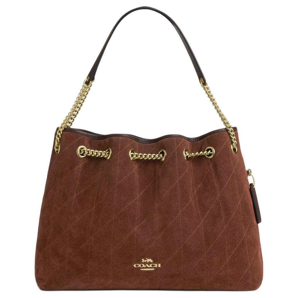Coach Evelyn 34 Quilted Detail Leather Shoulder Bag Women shoulder bag Brown CCZ80-IMYEF