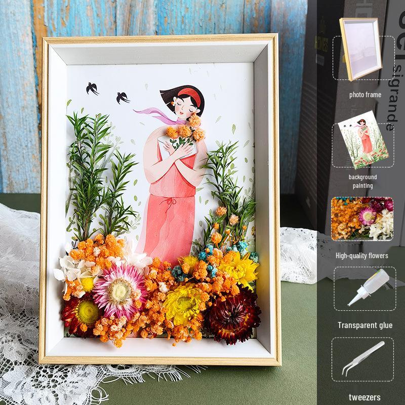 DIY Handmade 3D Preserved Flower Photo Frame Craft Kit