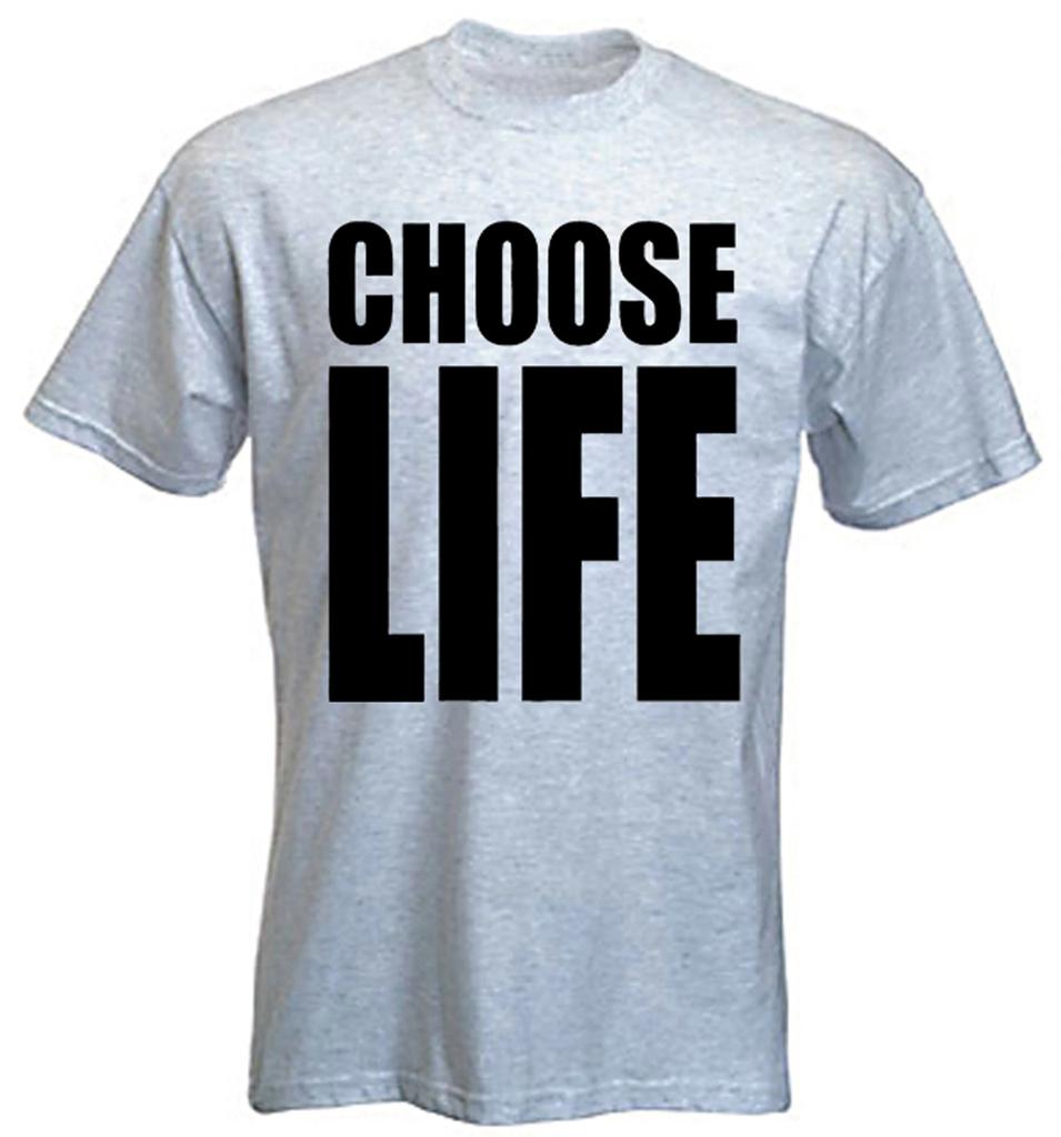 Choose Life Pánské tričko s potiskem písmen Letní ležérní pulovr s kulatým výstřihem a krátkým rukávem Sportovní topy Módní prodyšné Streetwear