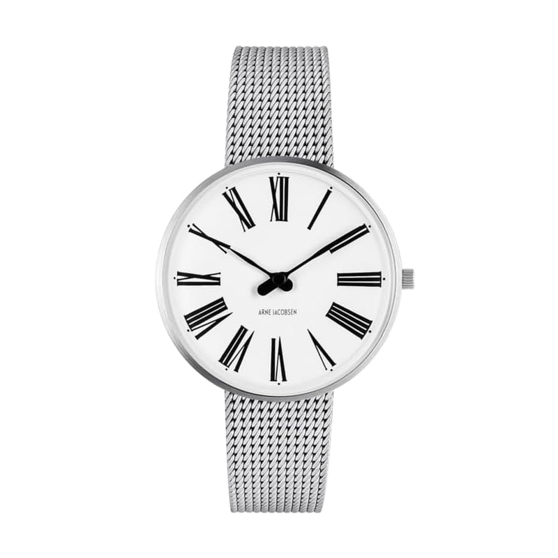 

ARNE JACOBSEN watch 34mm nordic design Daily life waterproof (Quiet design without second hand) STATION 53301-1608 white silver mesh belt