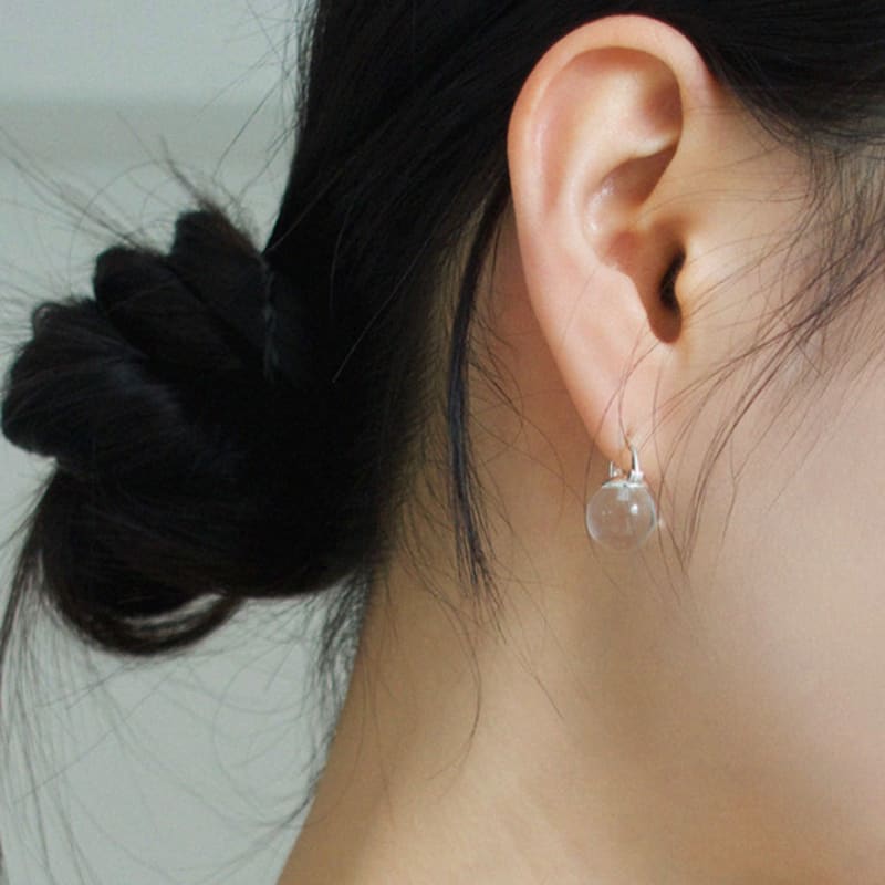 

PONY PRESS CLUB [925 silver] Bubble Crystal Earring Silver
