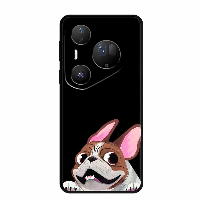 For Huawei Pura 80 Ultra 5G Case Coque Cartoon Cat Painted Black Silicone Soft Back Cover For Huawei Pura 80 Ultra Cases Shells