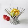 Yousheng Fruit Basket for Kitchen Counter Stainless Steel Fruit Bowl Folded Rotation Fruit Stand Holder Decorative Bread Vegetables Snacks Storage