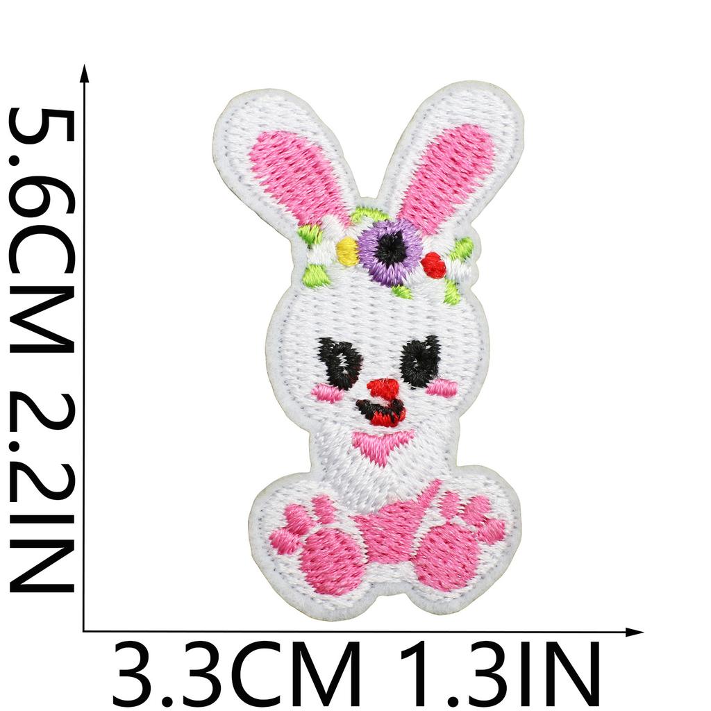 Holiday Dress Embroidery Cloth Sticker Easter Bunny Patch Sticker Cartoon Egg Computer Embroidery Label Carrot Chapter Boy