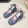 Mary Jane Thick-soled Thick-heeled High-heeled Bow 2025 Summer New One-word Strap Women's High-heeled Sandals Lolita Women's Shoes