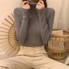 New Arrivals Open Run Women Slim Fit Long Sleeve Polo Neck Ribbed Knit Sweater