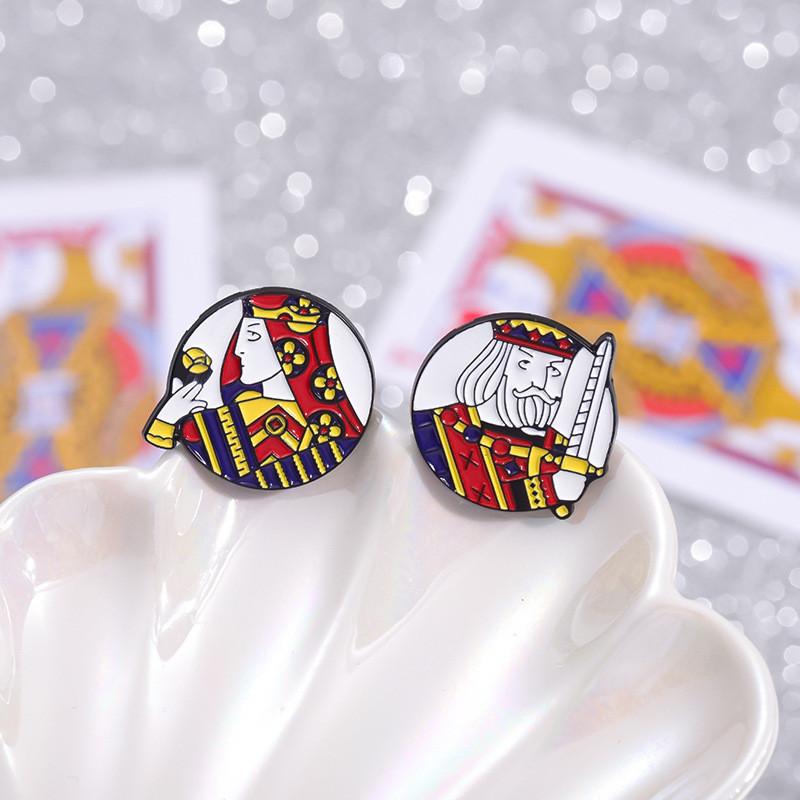 Vibrant Playing Alloy Card Inspired Brooch Ideal For Personal Style And Charming Accessories Fashion