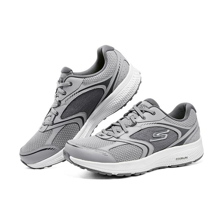 Skechers Go Run Comode Traspiranti Rete Ammortizzazione Resistenti Basse Scarpe da Corsa Uomo Sneaker Grigio Bianco 220371-GYW