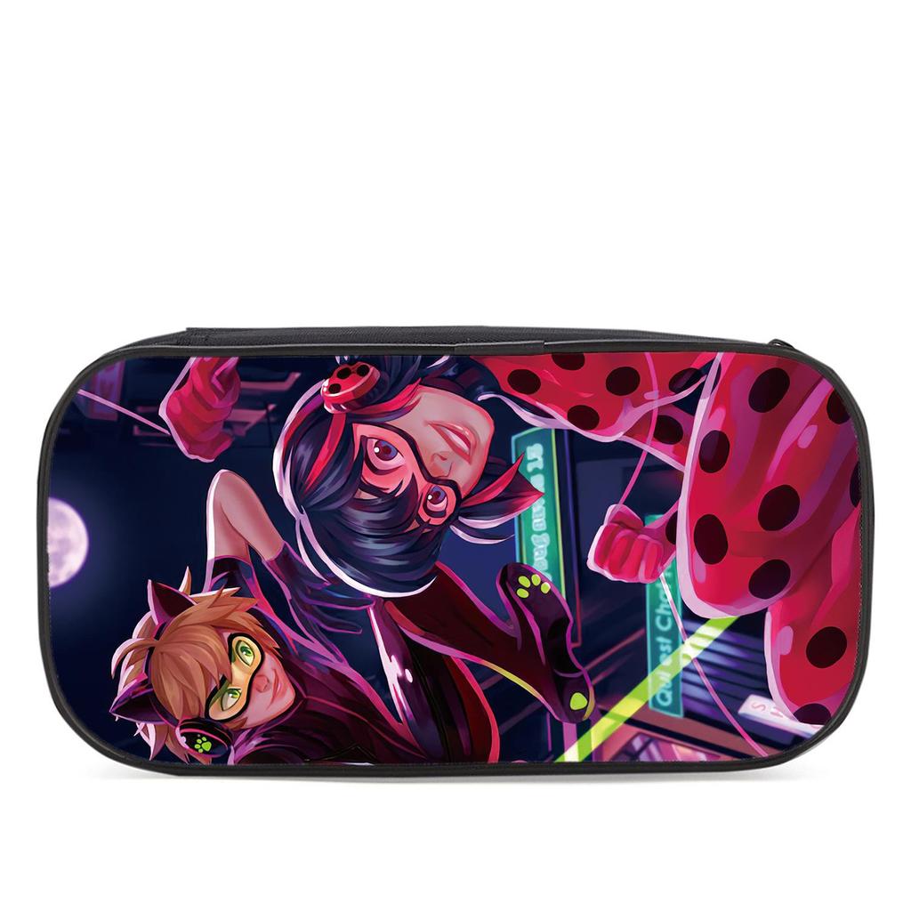 Miraculous Anime 3D Print Waterproof Oxford Cloth Multi-Layer Pencil Case for Kids