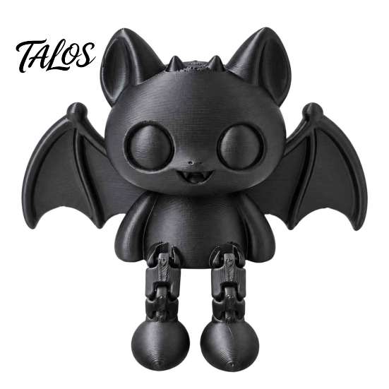 PLA Plastic Figurine 3D Printed Articulated Bat Figurine, Flexible Cartoon Ornament with Animal Movable Joints, Desktop Sitter for Home Office