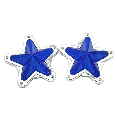Crown Doris Universal LED Star Side Marker Lamp Light Lens Retro Truck Decor 24V Car Set of 2 Blue