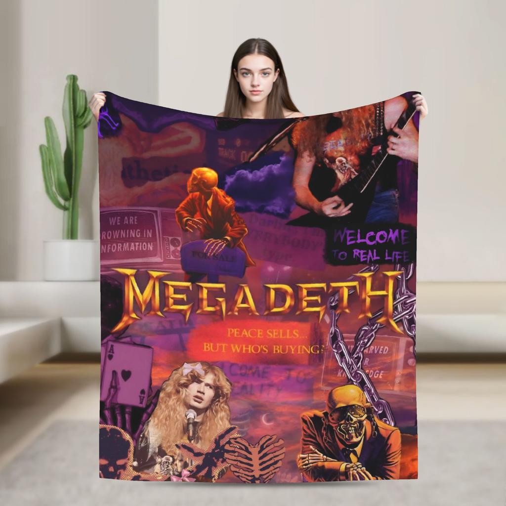 M-Megadethed Band  Blanket Quality Soft  Bedding Throws Winter Camping Couch Chair Sofa Bed Graphic Bedspread