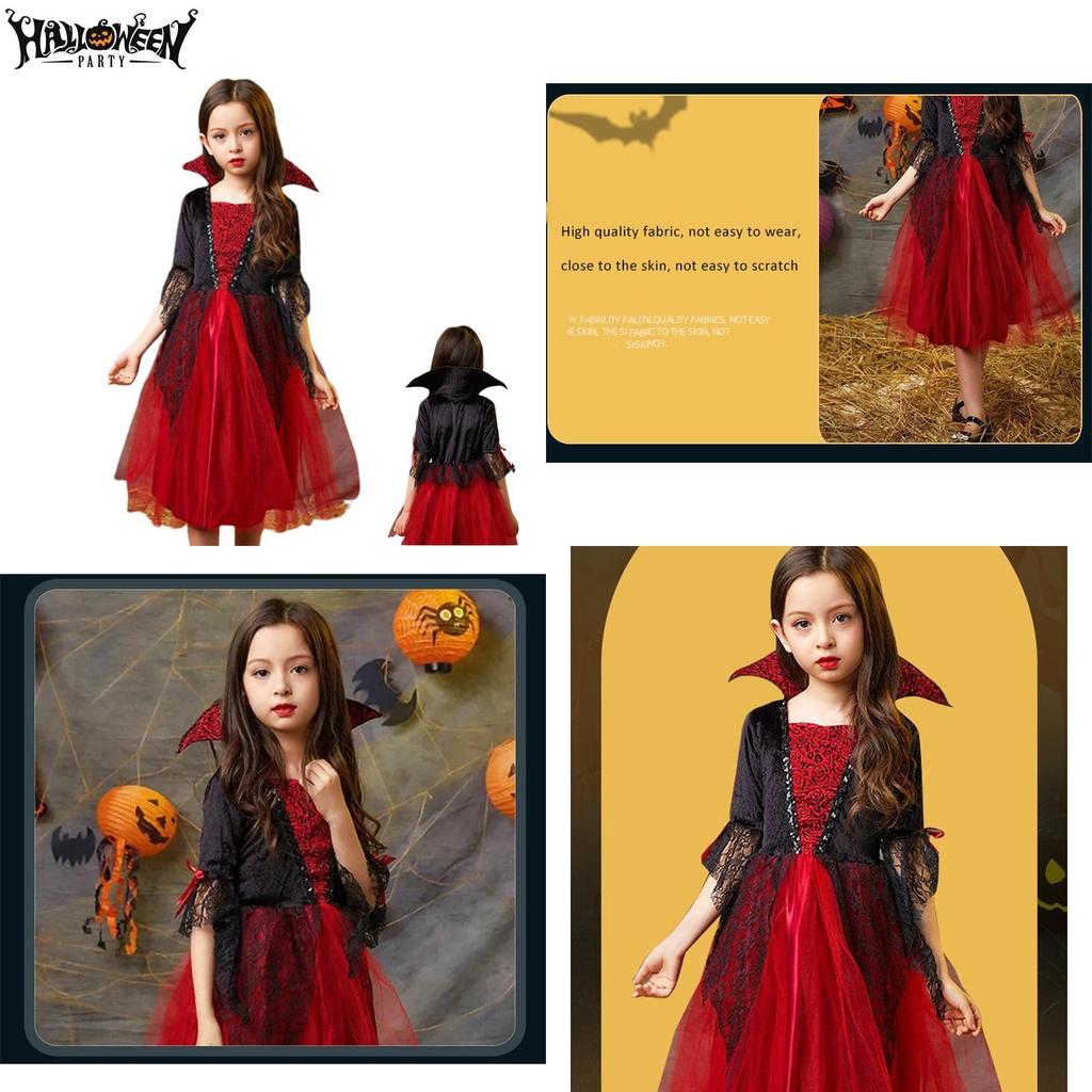 Exquisite Wicked Vampire Cosplay Costume Red Tulle Fancy Dress For Girls