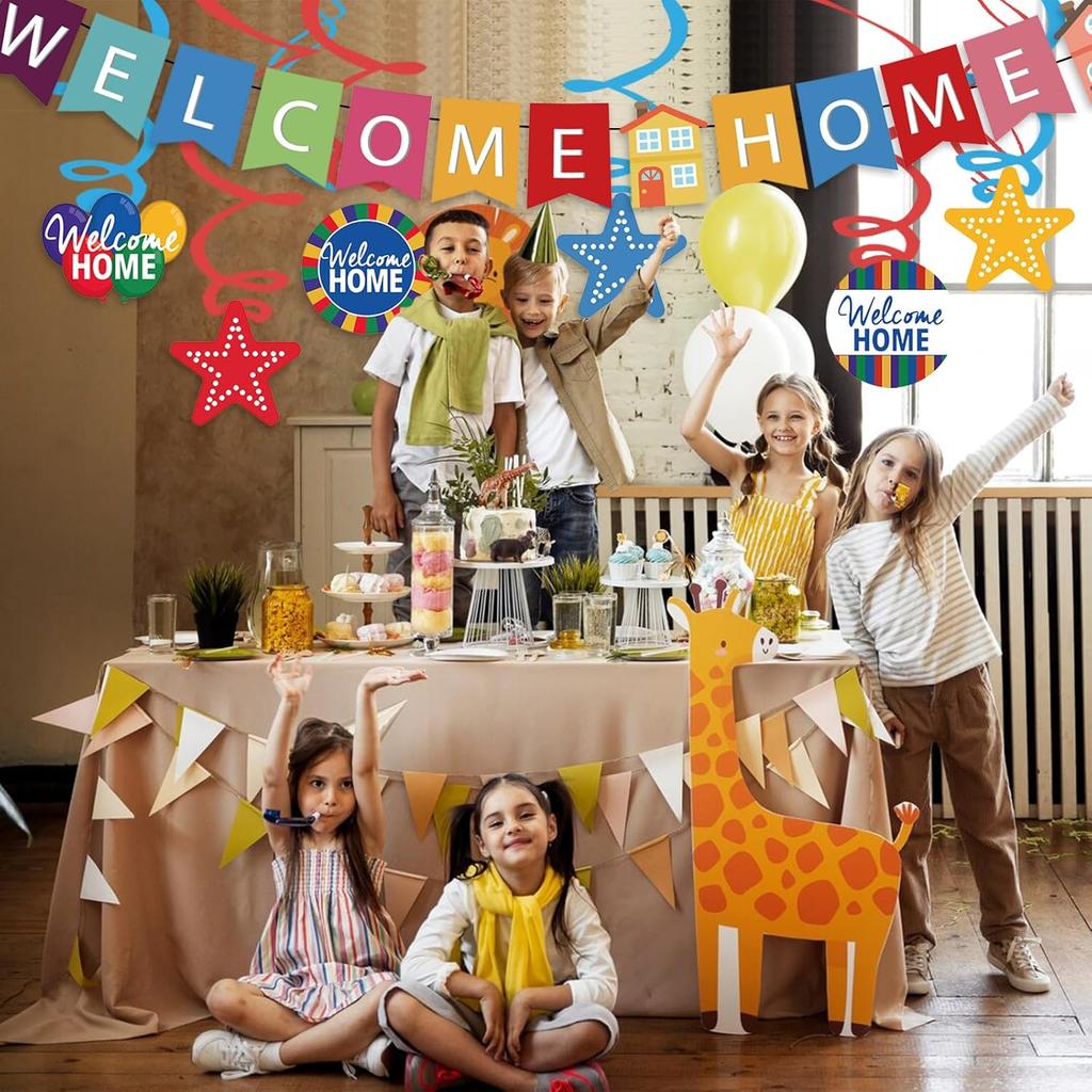 Welcome Home Banner, Colorful Paper Welcome Home Decorations