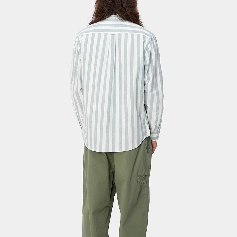 Carhartt WIP L/S Dillion Stripe Shirt Unisex Shirts Green I033027-21U-XX