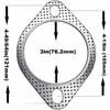 Strongthium 3“ Exhaust Gasket 2 Bolt for 3 Inch Muffler Flange Manifold 120-07610-0002 High Temperature 2X