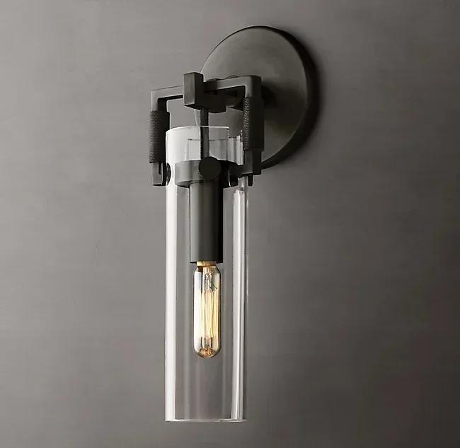 Minimalist Glass Wall Lamp Industrial Style Retro Home Wall Light Bedroom Study Sconce Loft Dining Room Interior Light Fixture
