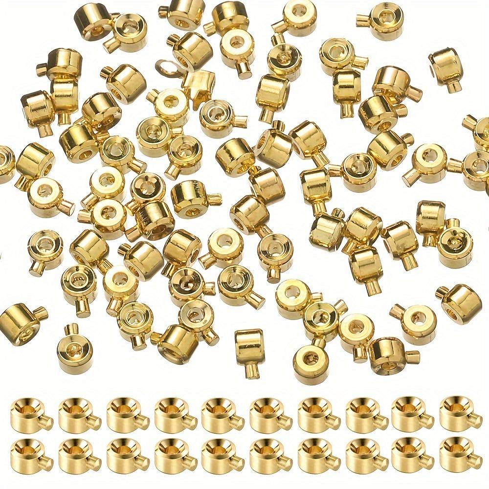 Coppers 20pcs 3x4mm Positioning Buckles Clasps with Bead Caps - DIY Jewelry Connectors, Necklace & Bracelet Closure Buckles - Ideal for DIY Connection