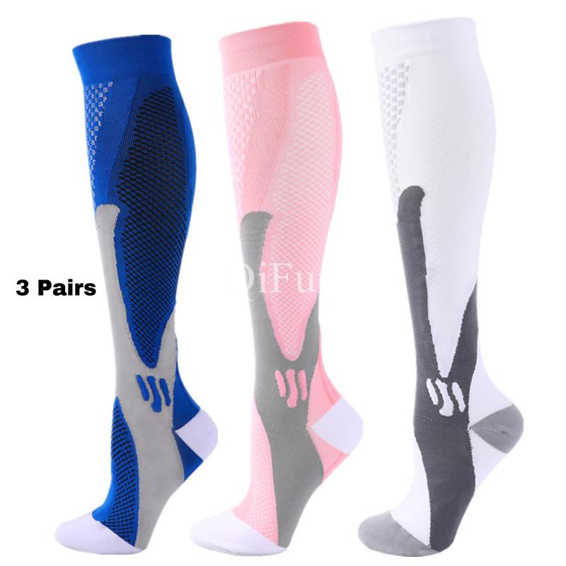 2/3/4 Pairs Running Men Compression Socks Fit Varicose Veins Football Soccer Stockings 30 Mmhg Atheletic Men Women Sports Socks