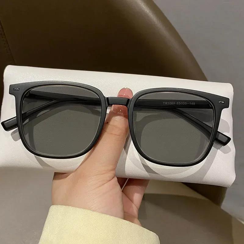 Fashionable Square Large Frame Myopia Sunglasses Personalized Men Women Sunscreen Glasses Summer Anti UV Myopia Glasses
