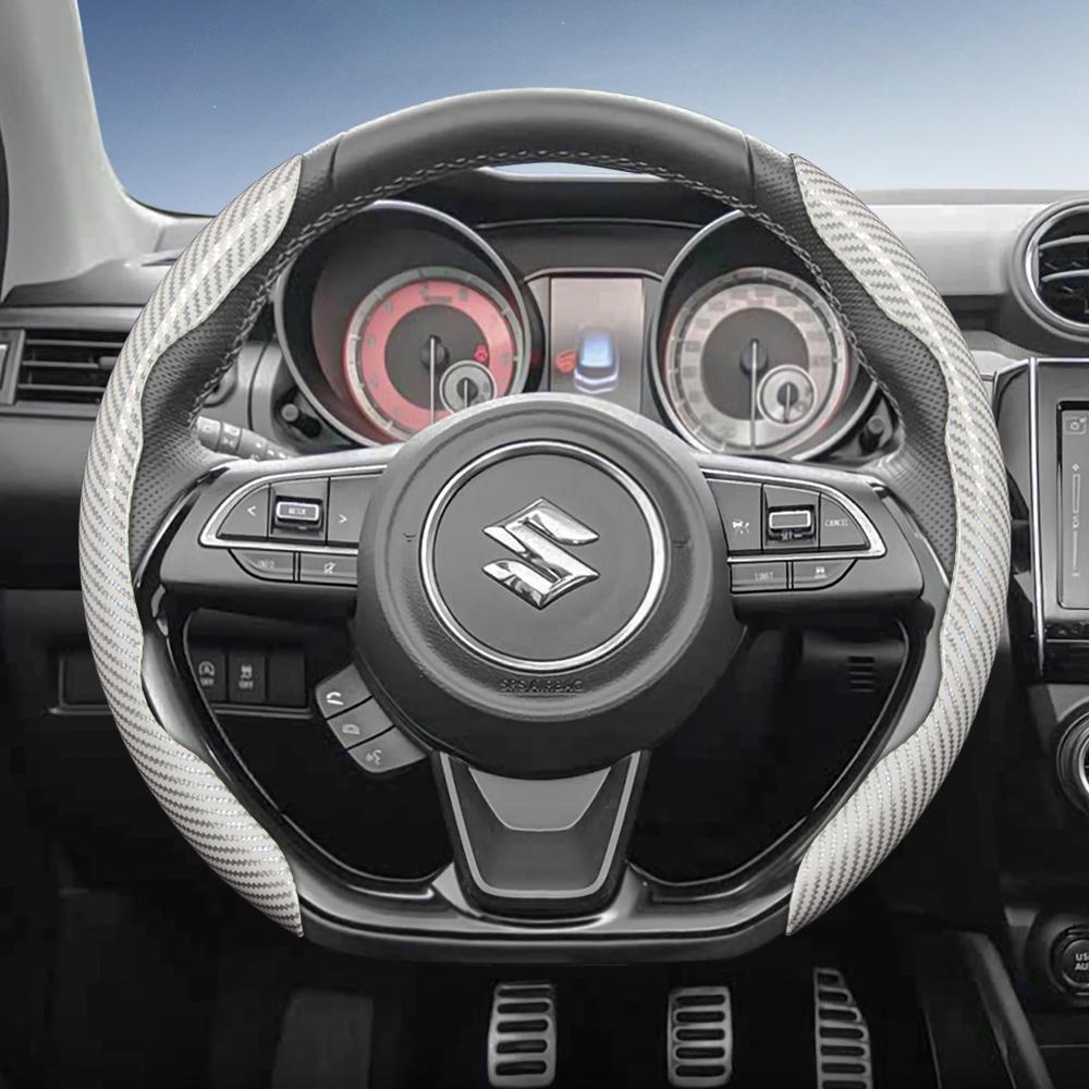 Zkfan8 Geeignet für Suzuki Lenkradabdeckung mit Karbonfaser-Textur und segmentiertem Schnellverschluss-Design für Wagon R Swift Ertiga Brezza Baleno Fronx