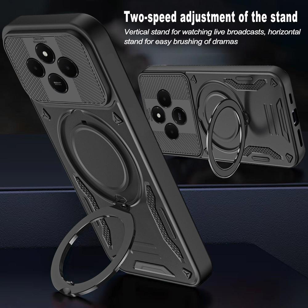 For Xiaomi Redmi 14C 5G Magnetic Case Shockproof TPU + PC Phone Back Cover with Kickstand