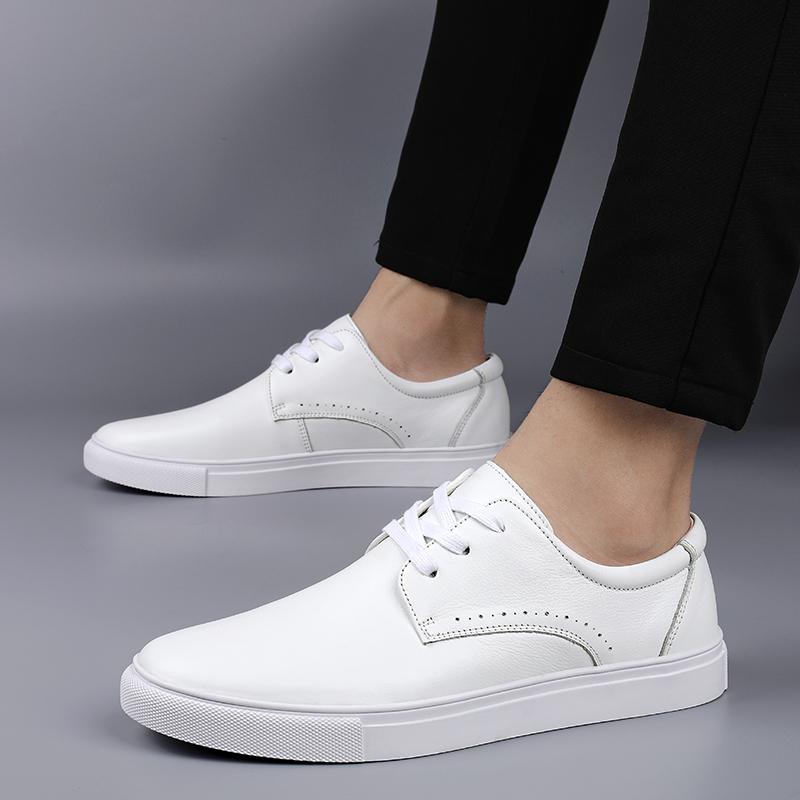 British Style Minimalist Leather Casual Shoes for Men’s Lace Up Hollowed Out Men's Sports Oxford Shoes for Business Interviews