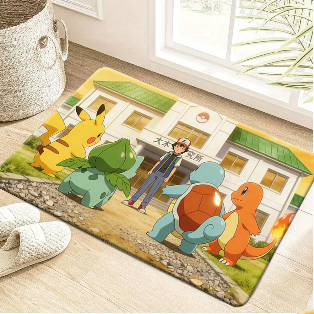 Anime Pokemon Umbreon Moon Pattern Print Non-slip Doormat, Soft Absorbent Floor Rug for Bathroom Bedroom Entrance, Home Decor Ca