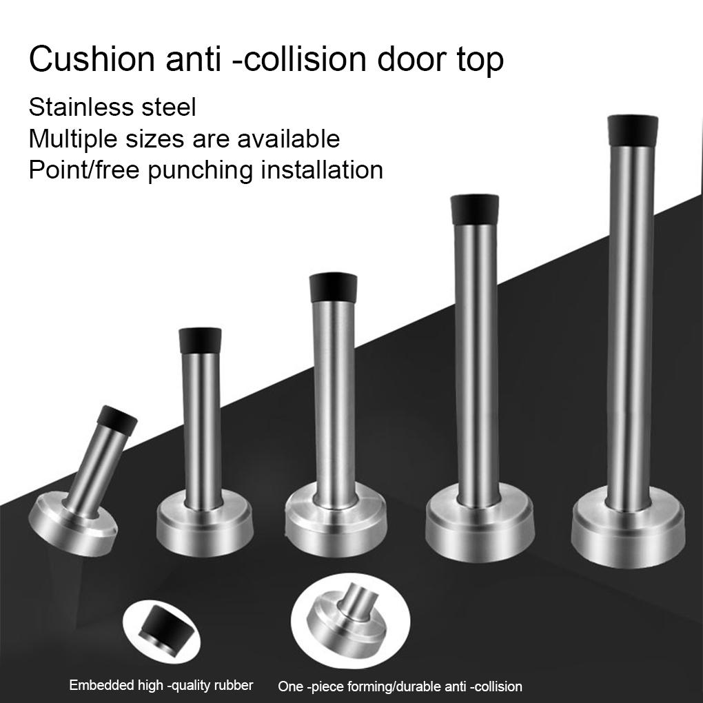 Silver Stainless Steel Door Stopper - Safe Reliable And Easy Installation Bathroom Door Stop Door Stops Holder