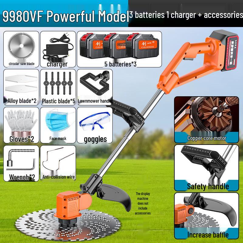Chuangyi Multifunktionaler Lithium-Akku-Rasenmäher und Motorsense