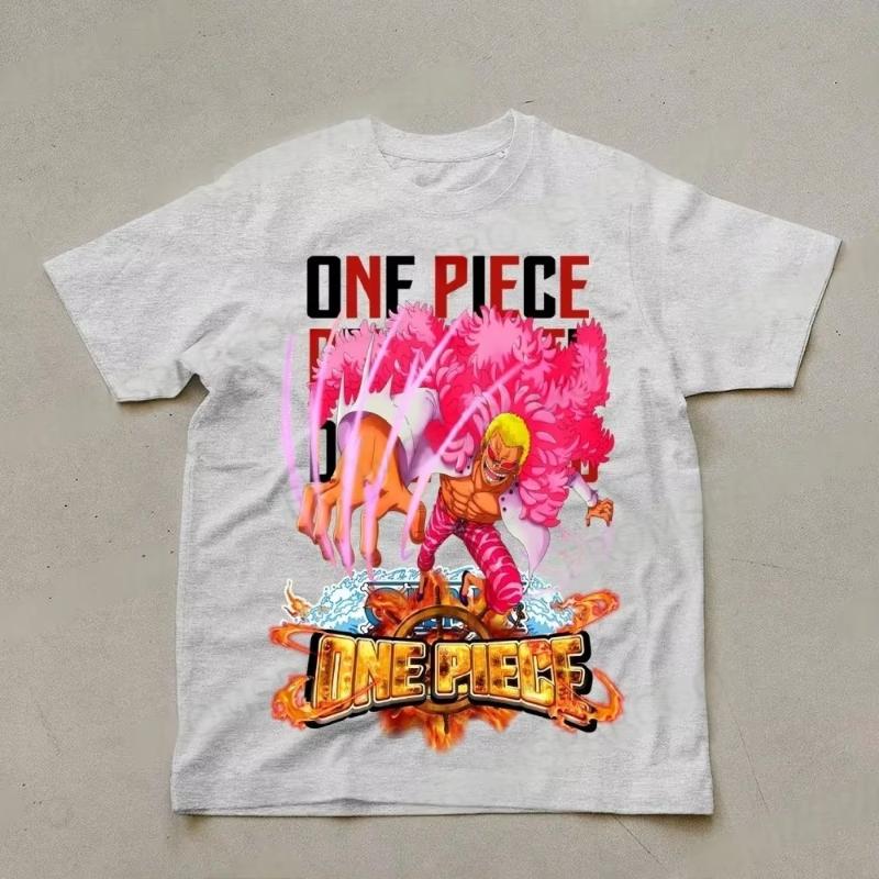 

One Piece Mens Tshirt Don Quixote Doflamingo Summer Anime Autumn Boys Childrens Shortsleeved Casual Brand Parentchild Wear S