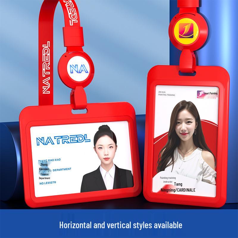 Adjustable ID Badge Lanyard for Employees, Students, Work, and School Cards - Customizable Holder