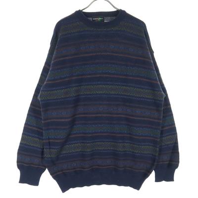 ARBERTO DANTI Old Made In Italy All-over Border Pattern Long Sleeve Sweater Men's Used