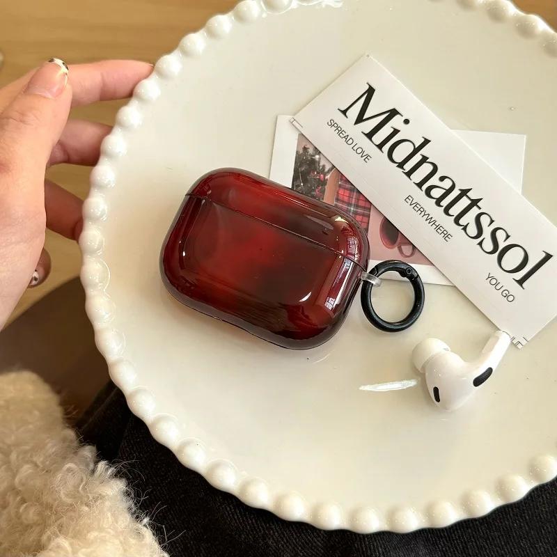 Ретро Красный Чехол-Хало для Наушников AirPods Pro 2 3 Беспроводная Зарядная Коробка Модный Ударопрочный Защитный Чехол для Наушников Airpods 1 2 3 4 For Airpods 1 2 brown