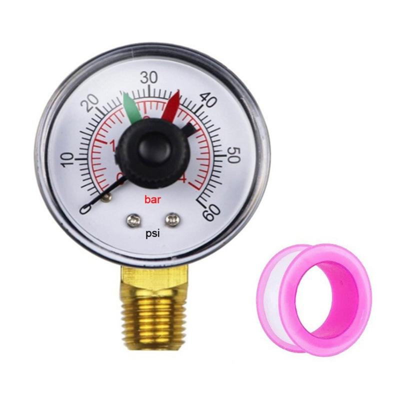 

190058 Pressure Gauges 0-60PSI,2” Start and Clean Filter Water Pressure Gauges with 1/4NPT Bottom Mount 1