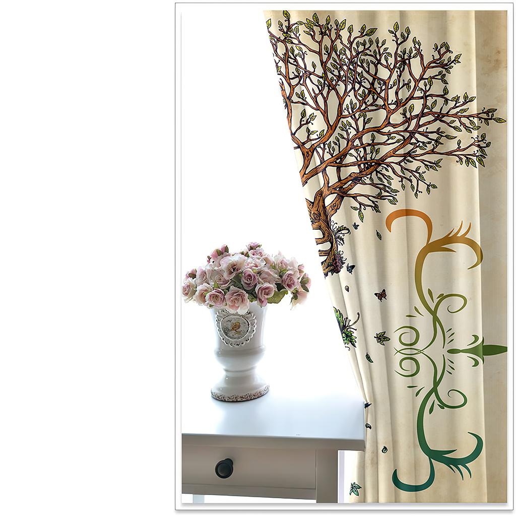 Závěs se vzorem tajemné větve - Odolný vůči povětrnostním vlivům Odolný závěs Vhodné do obývacího pokoje Ložnice Dekorativní domácí závěs