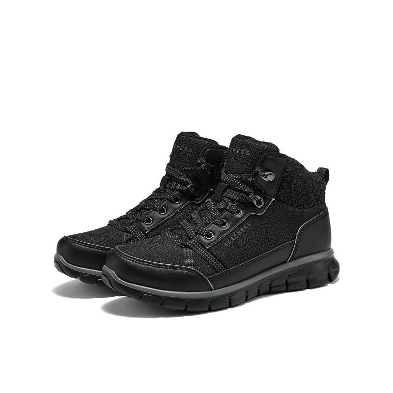 Skechers Synergy Men Mid Top Lace Up Snow Boots Fabric Stylish 168129-BBK