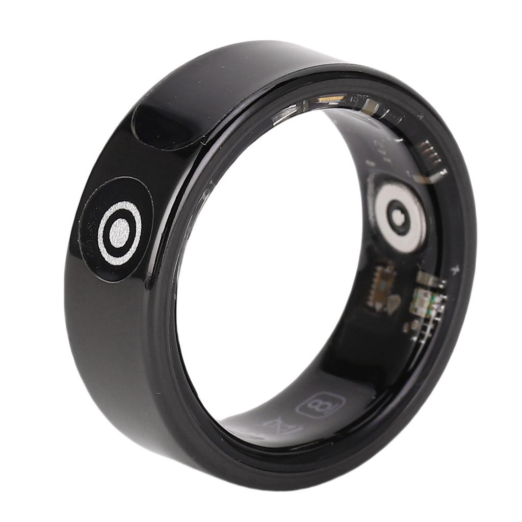 Smart Ring Black Step Counting IP68 Water Proof Smart Sleep Ring with Touch Display Screen Gesture Control for Sports