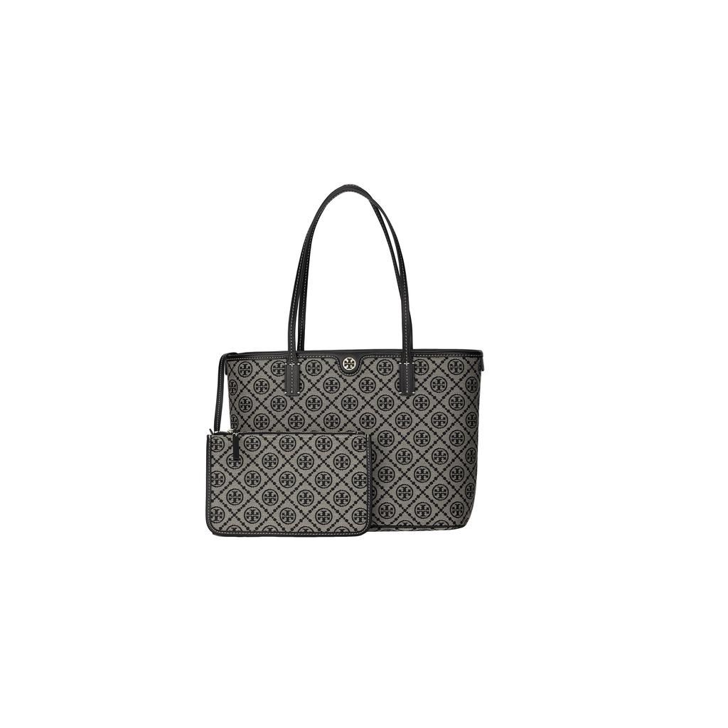 Tory Burch T Monogram Classic Print Zipper Tote Bag Women Tote Navy-Blue 152299-405