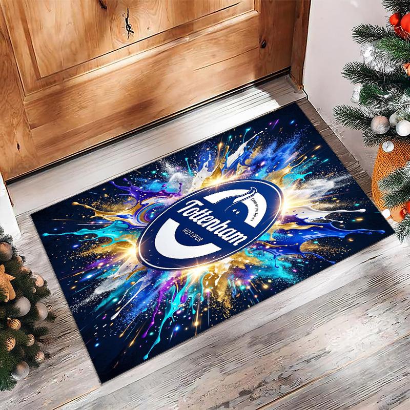 Tapis de zone en flanelle imprimé Tottenham Hotspur Antidérapant Doux Polyester Tapis de sol Tapis de décoration d'intérieur pour Chambre à coucher Salon Canapé